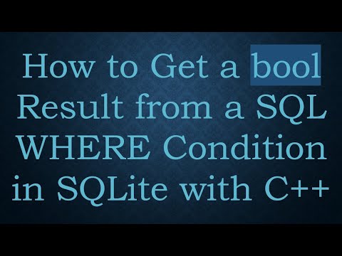 How to Get a bool Result from a SQL WHERE Condition in SQLite with C+ +