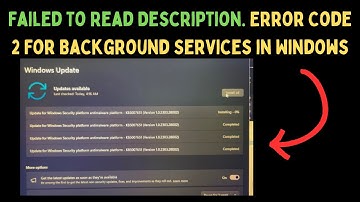 How to Fix Failed To Read Description Error Code 2 For Background Services in Windows 11