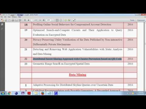 2016 and 2017 IEEE Network Security Projects List
