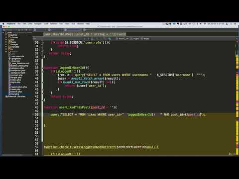 11 Creating a helper function to detect if the user likes a specific post PHP COURSE CMS PROJECT
