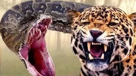 Giant Anaconda vs Jaguar,  Python vs Tiger,  Python vs Leopard Part 01
