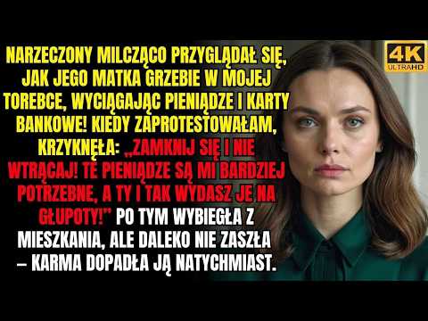 Narzeczony w milczeniu przyglądał się, jak jego matka grzebie w mojej torebce, wyciągając pieniądze