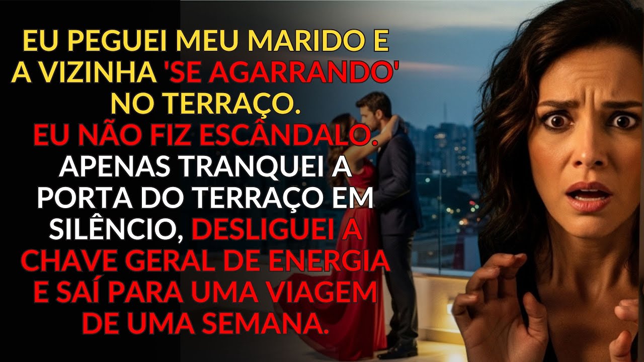Flagrei meu marido com a vizinha me traindo no terraço😱💔 Tranquei a porta em silêncio e...🤫