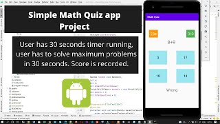 Android Simple Math Quiz app Project with Timer, Random Question screenshot 5