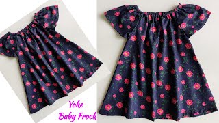 : Very Easy Yoke Baby Frock Cutting and stitching Step by step | Yoke Baby Frock Cutting and stitching