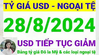 Tỷ giá USD - Ngoại tệ hôm nay ngày 28 tháng 8 năm 2024 || Tỷ giá Đô la Mỹ hôm nay ngày 28/8/2024 thumbnail