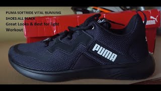 PUMA Softride Vital Shoes  - All BLACK- Best GYM looker : Short review
