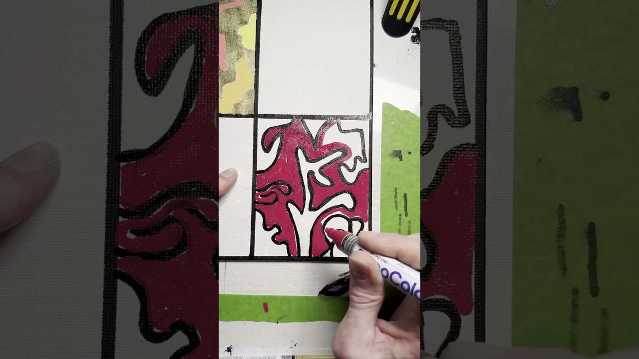 Abstract POSCA and oil pen on canvas Part 2/4 