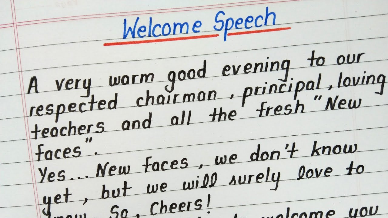 how to give welcome speech in english