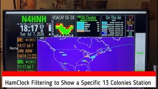 HamClock Filtering to Show a Specific 13 Colonies Station #hamradio #13colonies #hamclock #filter