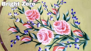 Free hand fabric painting tutorial | free hand rose painting new design | floral painting