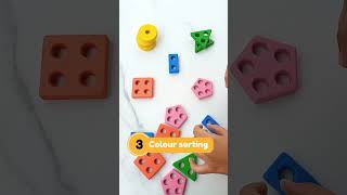 Enriching Adventures With 5 Shapes Stacker-Wooden Stacking Toy/5 Shapes Stacker/Learn Through Play