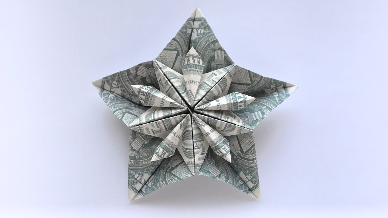 My MONEY FLOWER IN STAR | Modular Dollar Origami | Tutorial DIY by ...