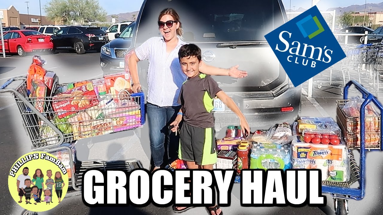 MASSIVE SAM'S CLUB GROCERY HAUL LARGE FAMILY SHOP WITH ME BIG HAUL