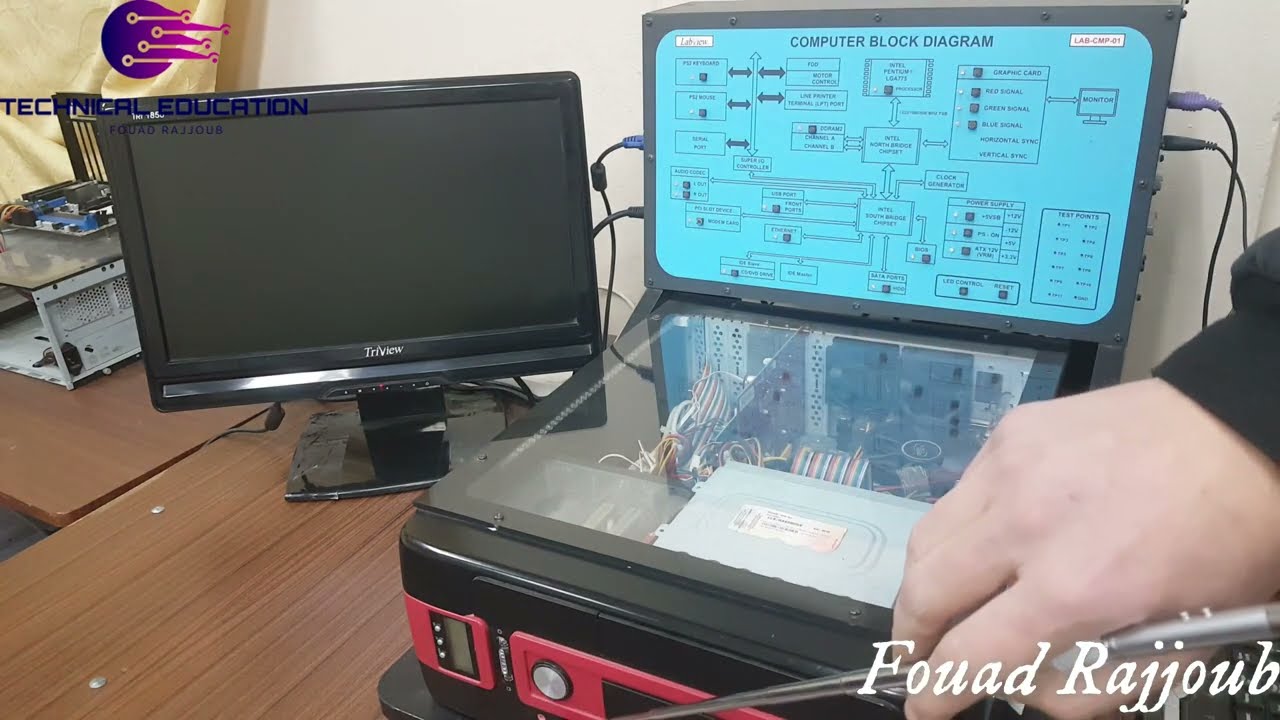 شرح المخبر التدريبي الخاص بتشخيص أعطال وحدة التغذية واللوحة الأم