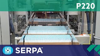 P220 Wraparound Case Packer running cartons of contact lenses