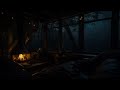 Warm Fireplace In Rainy Cabin Peaceful Sounds For Relaxing Nights 