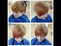 Короткая стрижка с удлиненной челкой Short haircut with side swept bangs