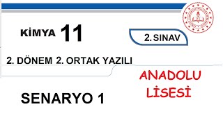 Kimya 11. Sınıf 2. Dönem 2. Yazılı MEB Senaryo 1 Soruları (açık uçlu / klasik) Anadolu Lisesi