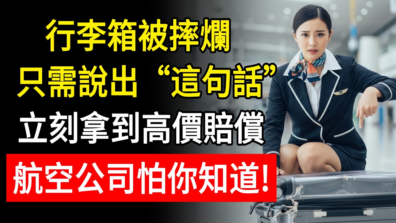 行李箱被摔爛，只需說出這句話，立刻拿到高價賠償，航空公司怕你知道！