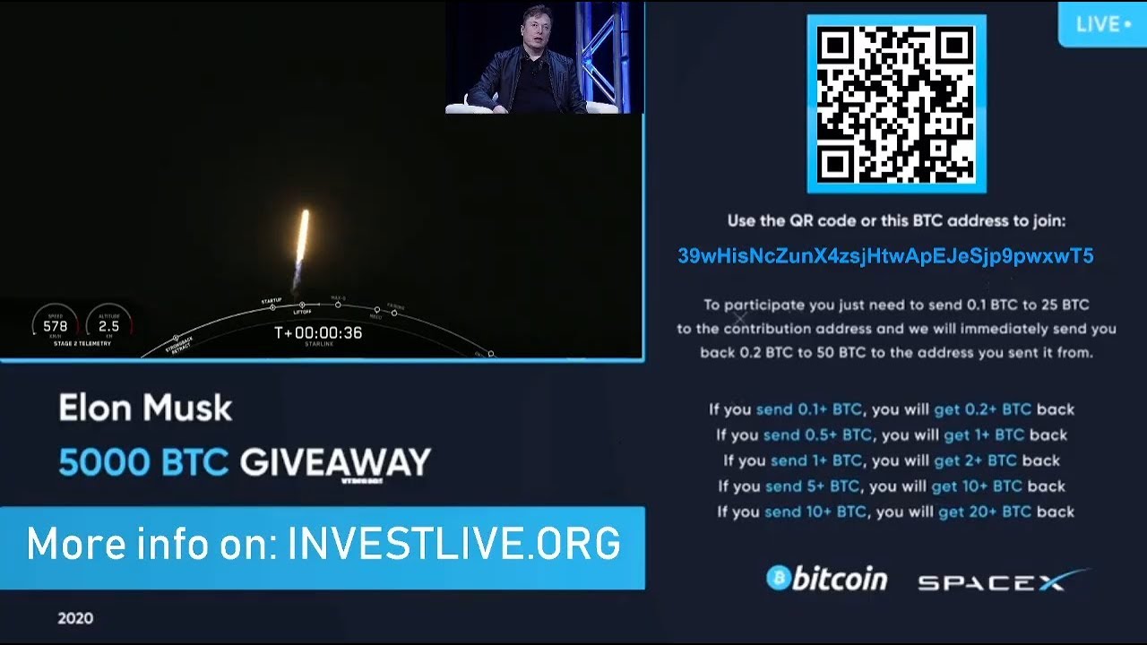 Elon Musk verschenkt 20 Millionen Euro | Youtube Livestream Scam