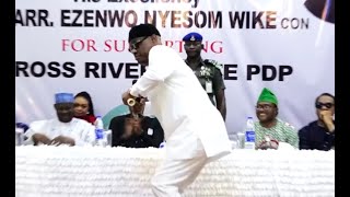 “Guyman Cannot Guy Guyman” – Watch Wike Dance In Mockery Of Saraki’s Lobby For Consensus Candidate.