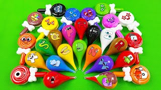 Looking for Numberblocks and Alphablocks Mix SLIME in Droplets, Lollipop Coloring - ASMR