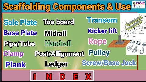 Scaffolding components and use | scaffolding materials names | Use | Scaffolding parts details | HSE