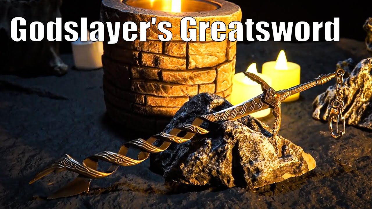 Godslayer's Greatsword Elden Ring Metal Replica | BlacksmithSONG Collectible — video still from the handmade miniature scene