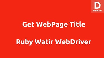 Get Page Title using Watir WebDriver