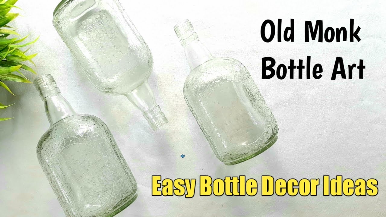 Old Monk Bottle Art | Decopage Art | Bottle art |Bottle decoration ideas | Bottle Craft - YouTube