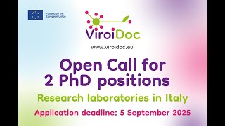 ViroiDoc call for 2 PhD positions in Italy in in the MSCA Doctoral Network