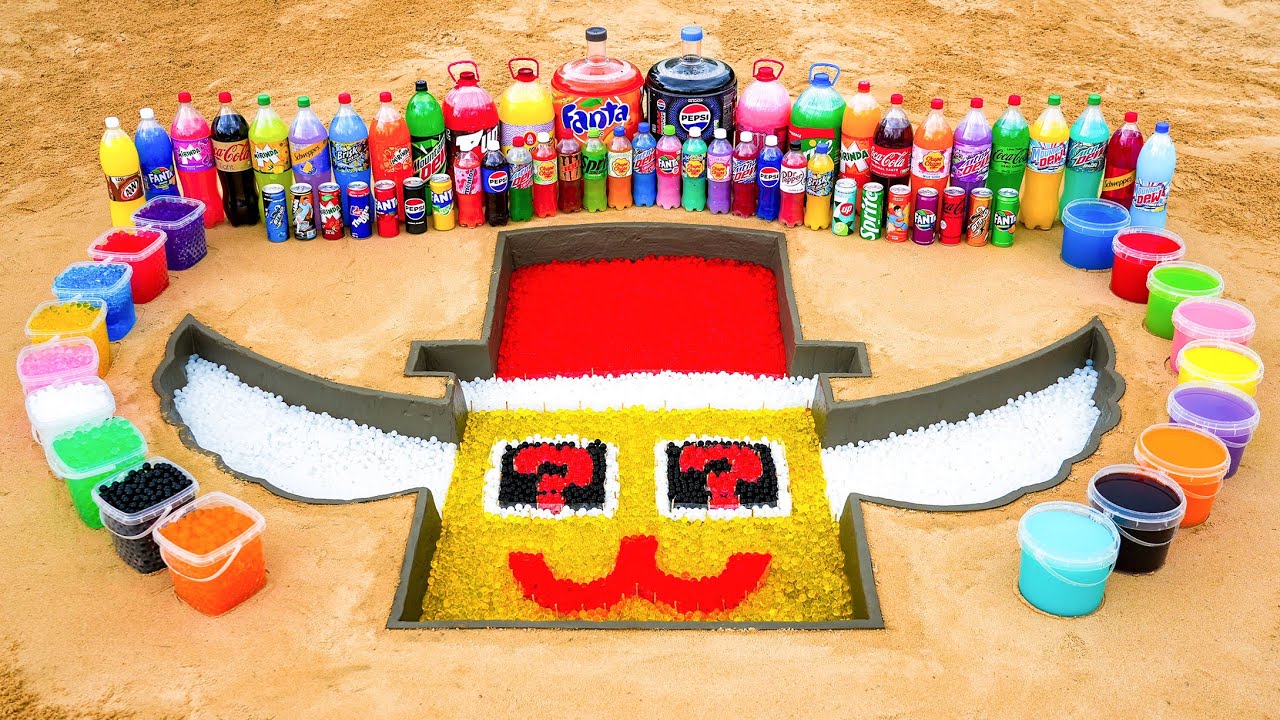 Как сделать счастливый блок Админа из Orbeez, Giant Fanta, Pepsi, 7up, Coca Cola против Mentos и ...