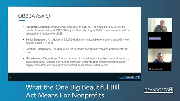 What the One Big Beautiful Bill Act Means for Nonprofits - Webinar