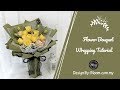 How to Wrap a Rose Hand Bouquet || Flower Wrapping Ideas & Technique - Yellow Rose Bouquet