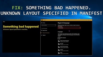 FIX: Something bad happened. Unknown layout specified in the manifest