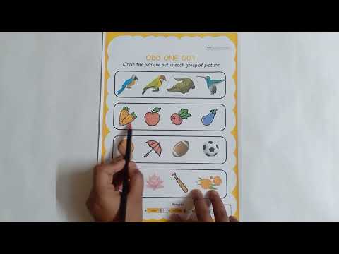 Playgroup Worksheet || Learn how to do odd one out || Circle the odd one from each row