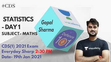 CDS MATHS (2021) - Statistics (DAY-1) | Mathematics | Target CDS(1) 2021 | Gopal Sharma