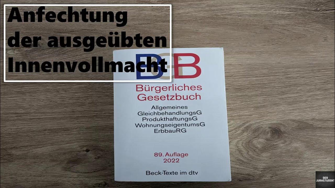 Anfechtung Der Ausgeübten Innenvollmacht www.youtube.com
