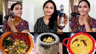 My simple Lunch Routine Vlog in Telugu || Wow Apple cider vinegar foaming face wash review