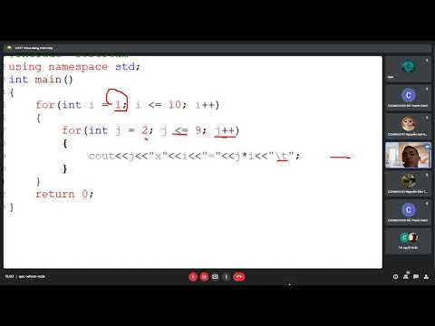 Video B6 BT4 câu 7 Bảng cửu chương C/C++ - youtube