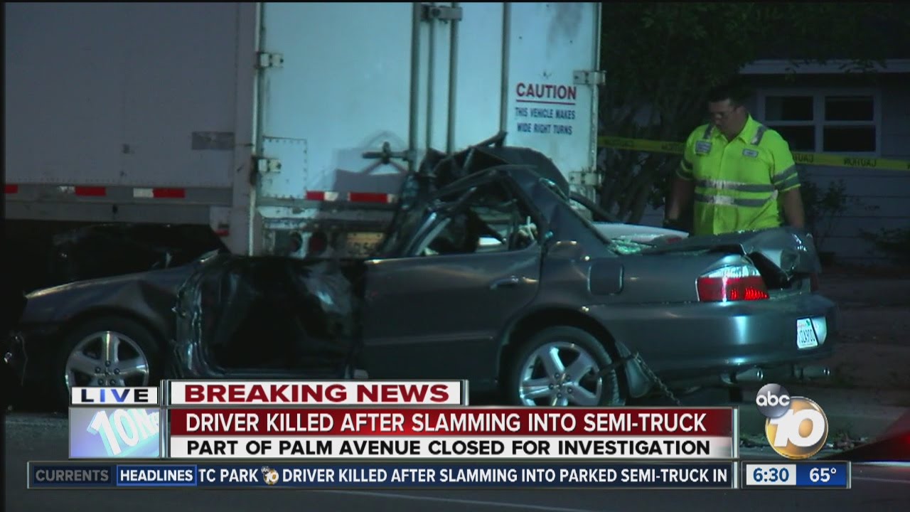 Driver killed after slamming into semi-truck - YouTube