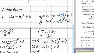 Using Vertex Form to created Quadratic Models Grade 11 mixed Lesson 4 6 4:25:12