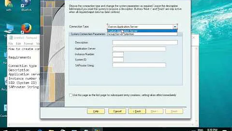 How to create connection to SAP instance