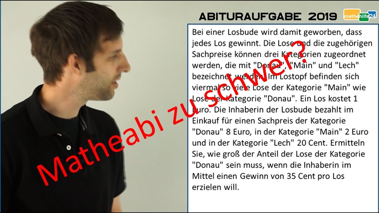 Matheabitur 19 Zu Schwer Wir Losen Auf Stochastik Youtube