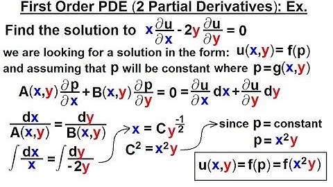 Math: Partial Differential Eqn. - Ch.1: Introduction (21 of 42) 1st Order PDE (2 Partial Deriv.) Ex