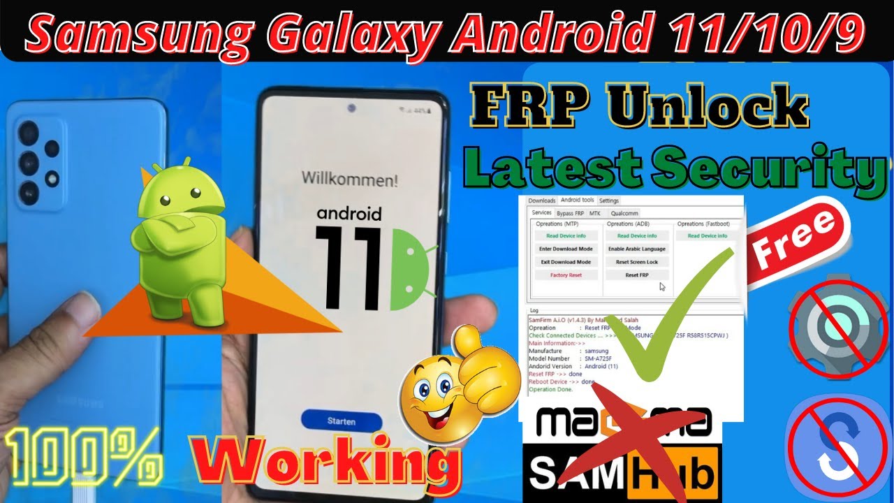 Samsung A51 (SM-A515F) U5 U6 FRP Google Account Bypass Android 11, Without  Alliance X