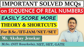 Solved MCQ on Sequence of real numbers | Real Analysis | BSc Mathematics | Advanced Calculus | SET