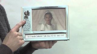 Satin Silver First Communion Caption Frame