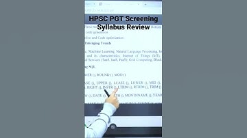 HPSC PGT Screening Computer Science Syllabus Review